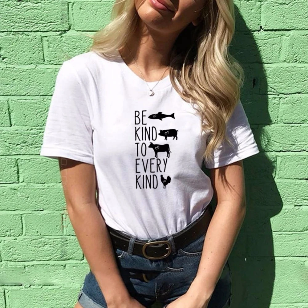 Женская футболка с круглым вырезом Be Kind женский топ рисунком животного милый