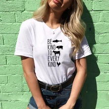 Женская футболка с круглым вырезом Be Kind женский топ рисунком