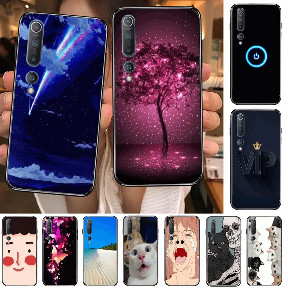 

Phone Case For Xiaomi Mi11 5g 10 Liti Ultra 9Pro SE 3 8 Note Anime Black Cover Silicone Back Pretty Tpu Beautiful