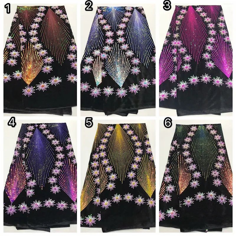 Высокое качество африканская кружевная ткань бархат Фиолетовый/Розовый