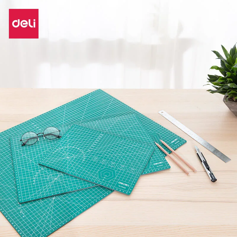 

Deli A2 A3 A4 PVC Soft Silicone Cutting Mat Pad Patchwork Cut Pad Patchwork Tools Manual Cutting Board Double-sided Self-healing