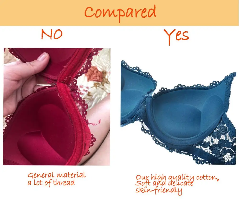 

CYHWR sexy lace Inner cushion woman fashion 3/4 cup bra and brief underwear bra set