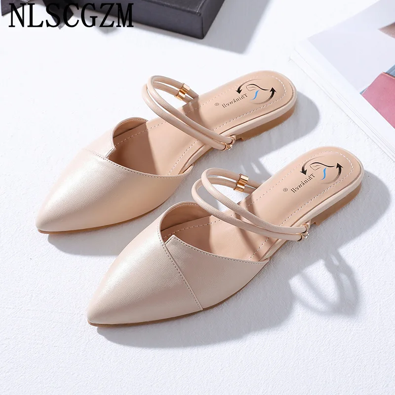 

Мюли женские, домашние тапки, плоская подошва, роскошные шлепанцы, летняя обувь