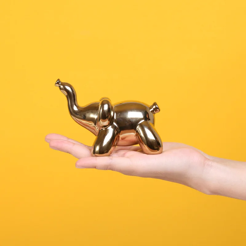 Золотые керамические животные обезьяна слон украшения для гостиной