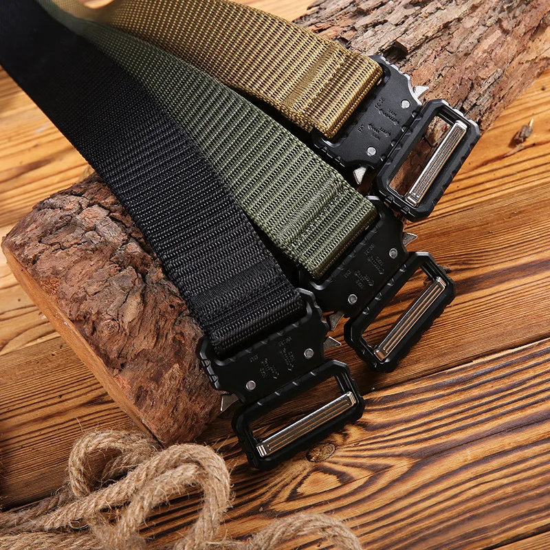 Tactical Belt Military Belt Army Combat Training Outdoor Hunting Adjustable High Quality Nylon Belt Security Accessories