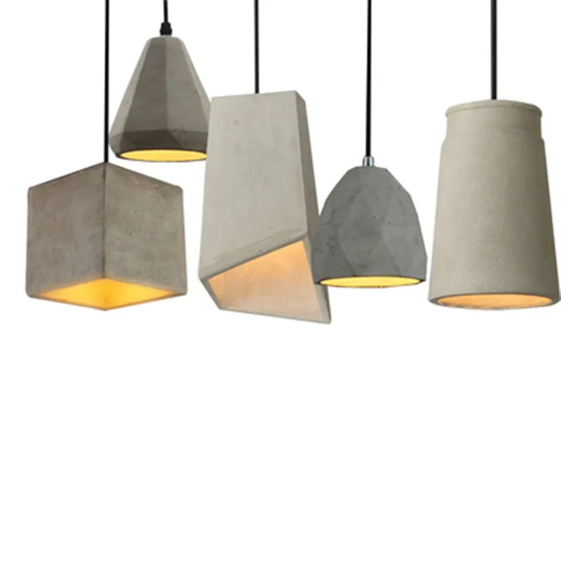 20 видов Лофт цемента подвесные светильники современные промышленные бетонный