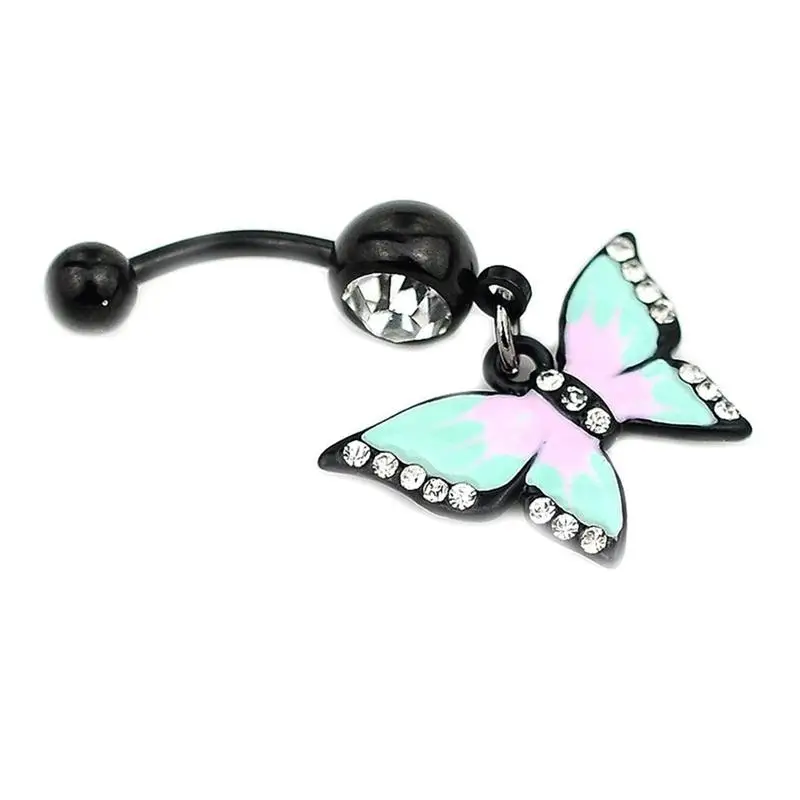 

Navel Ring Belly Button Body Piercing Butterfly Stainless Steel Jewelry