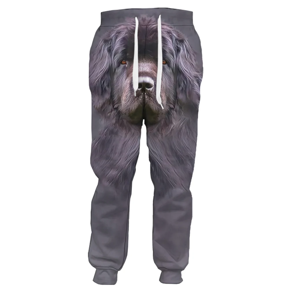 

CLOOCL Newfoundland Dog Trousers 3D Graphic Fashion Sweatpants Elastic Pockets Joggers Pants Harajuku Streetwear
