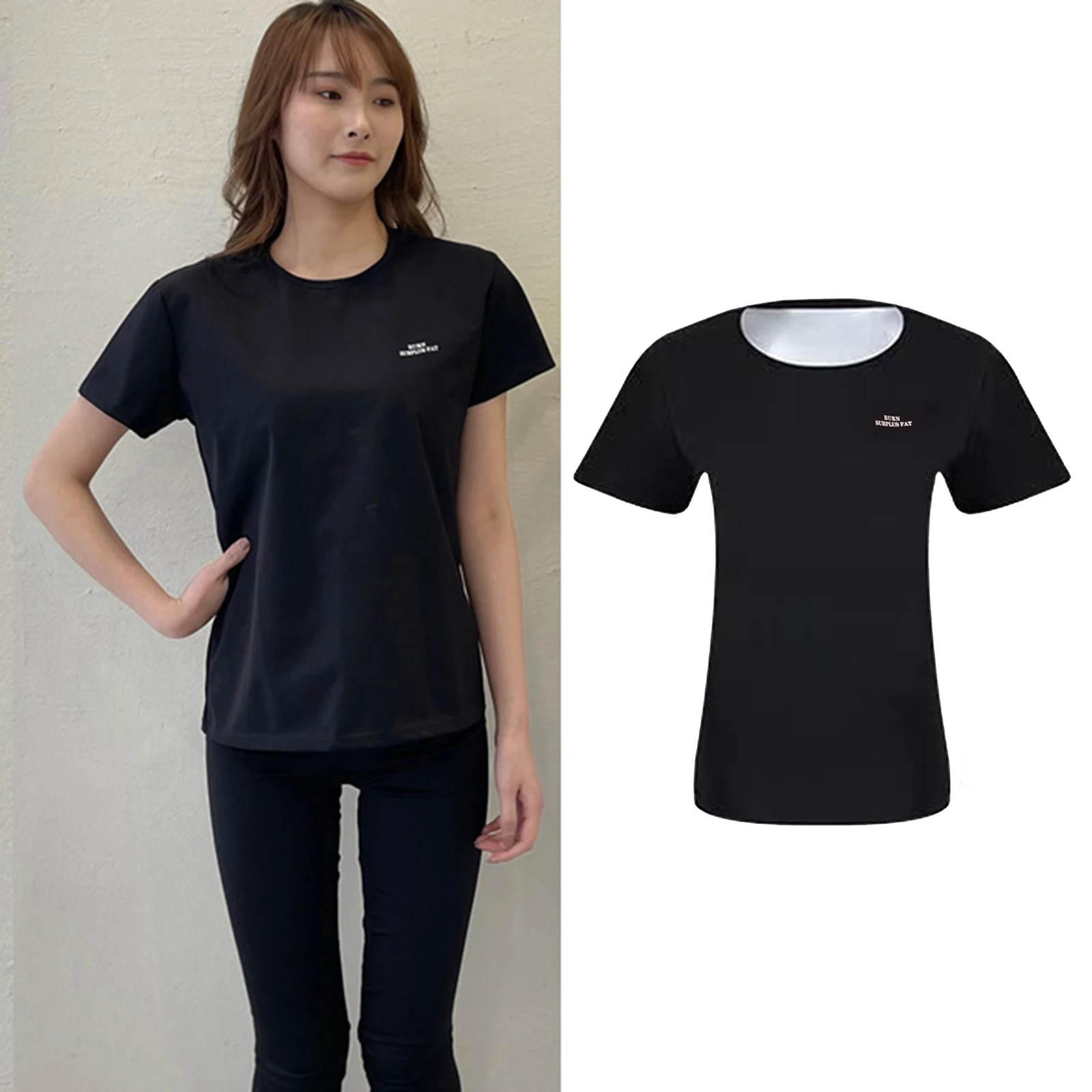 Эластичный костюм для сауны Женский футболка тренажер талии Неопреновая рубашка