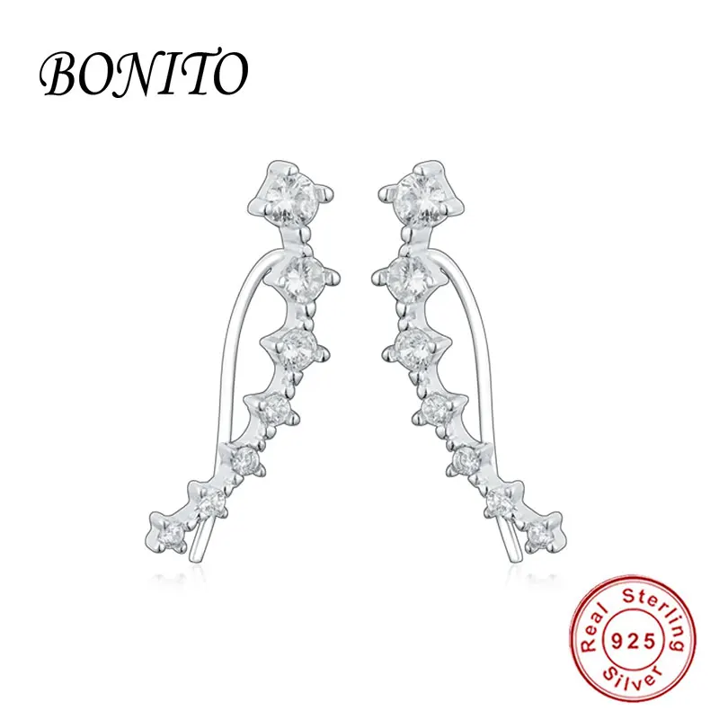 Authentic 925 Sterling Silver CZ Exquisite Shiny Bubble Drop Earrings for Women Jewelry Valentine's Day Gifts | Украшения и