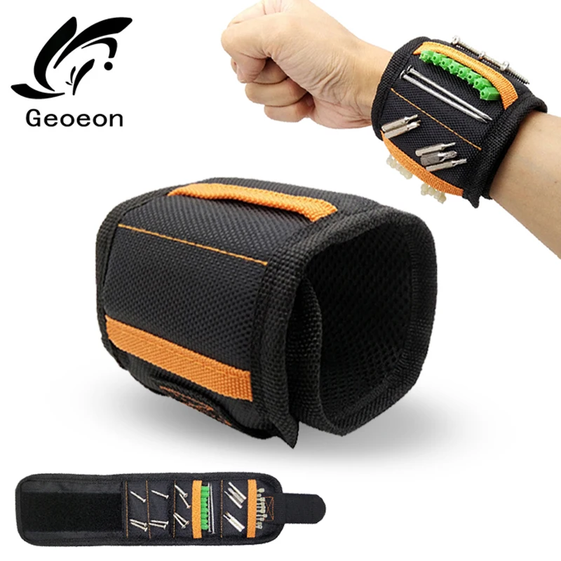 Geoeon Многофункциональный магнитный браслет портативный инструмент сумка электрика запястье инструмент для удержания винтов, гвоздей, сверла D35