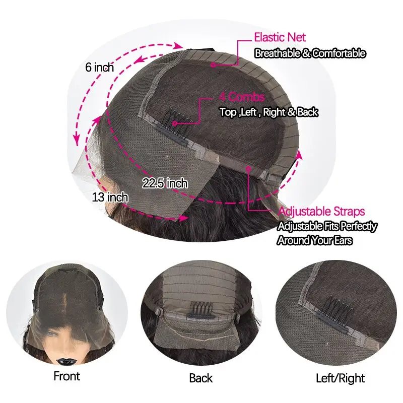 

HD Transparent Lace Wigs Curly 13x6 Lace Front Human Hair Wigs Invisible Pre Plucked Short Bob Wig For Women 180 Density ISHE