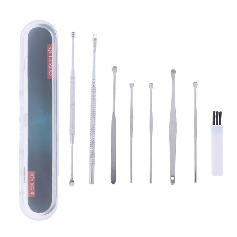 

5/8pcs Ear Wax Pickers Set Stainless Steel Earpick Wax Remover Curette Ear Pick Cleaner Ear Cleaner Spoon Care Ear Clean Tool
