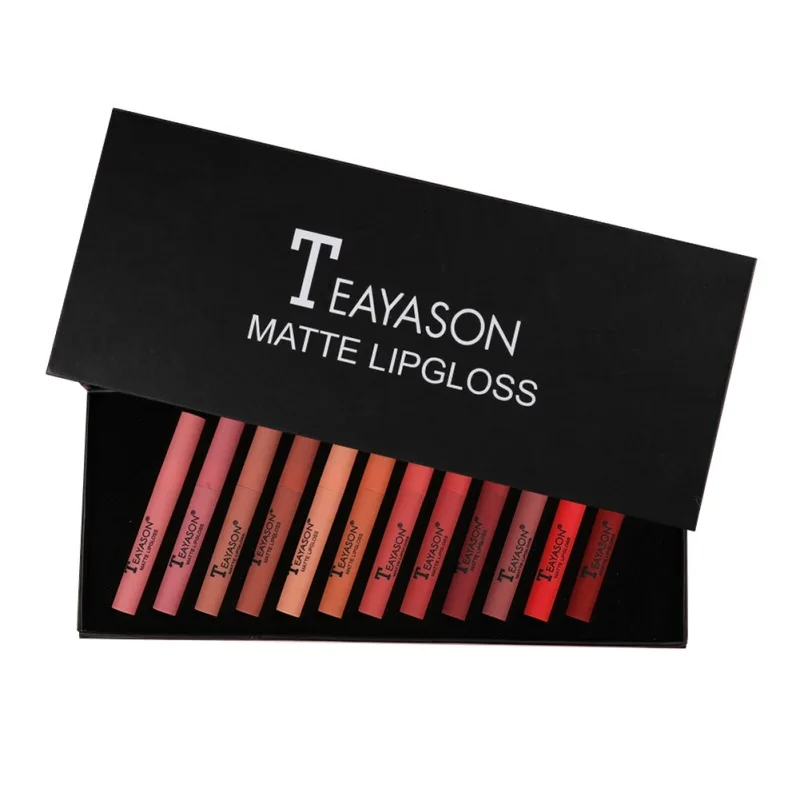 

Matte Lip Glaze Long-lasting Non-stick Cup Moisturizing Lip Liquid Women Beauty 12pcs/set