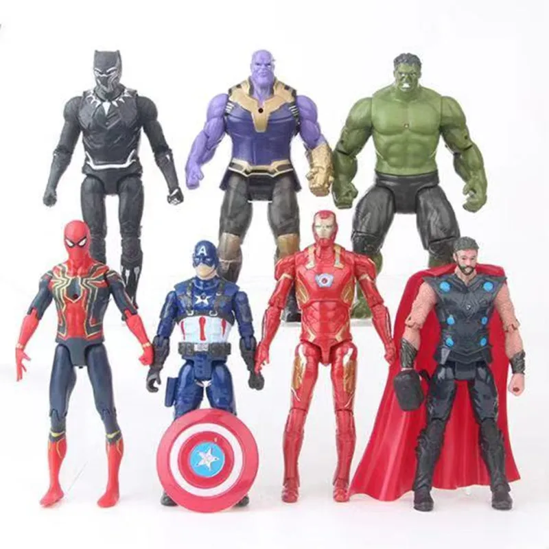 

Marvel Avengers Infinity War Action Figures Toys Set Black Panther SpiderMan Hulk Captain America Iron Man toys for children