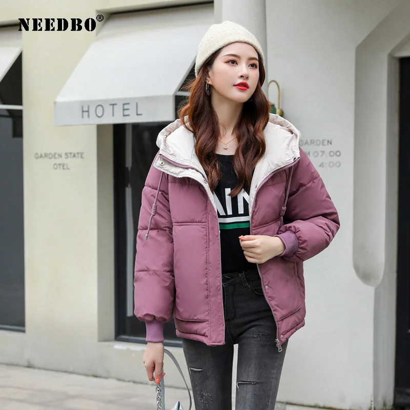 NEEDBO Winter Jacket Women 2020 Hooded Parka Mujer Padded Puffer Jacket Women Winter Coat Warm Plus Size Casual Casaco Outwear