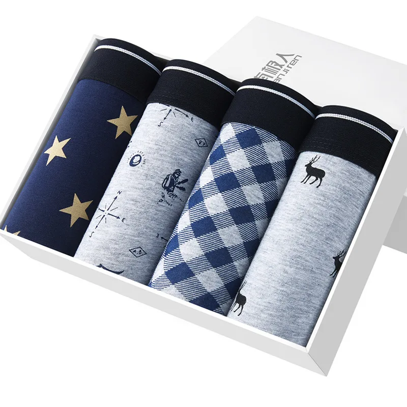 4pcs / Mens Underwear Shorts Boxer Shorts Mens Sexy Underwear High Quaity Men's Underwear Pure Cotton Breathabe Boxer Shorts