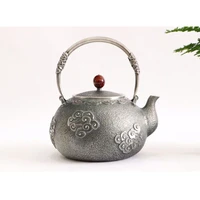 silver pot 999 sterling silver handmade tea set japanese retro teapot kettle home tea ceremony kungfu tea set 1350ml