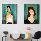 Классическая коллекция произведений искусства Амедео-Модильяни Пикассо, Абстрактная Картина на холсте, постер, настенные картины, декор для гостиной
