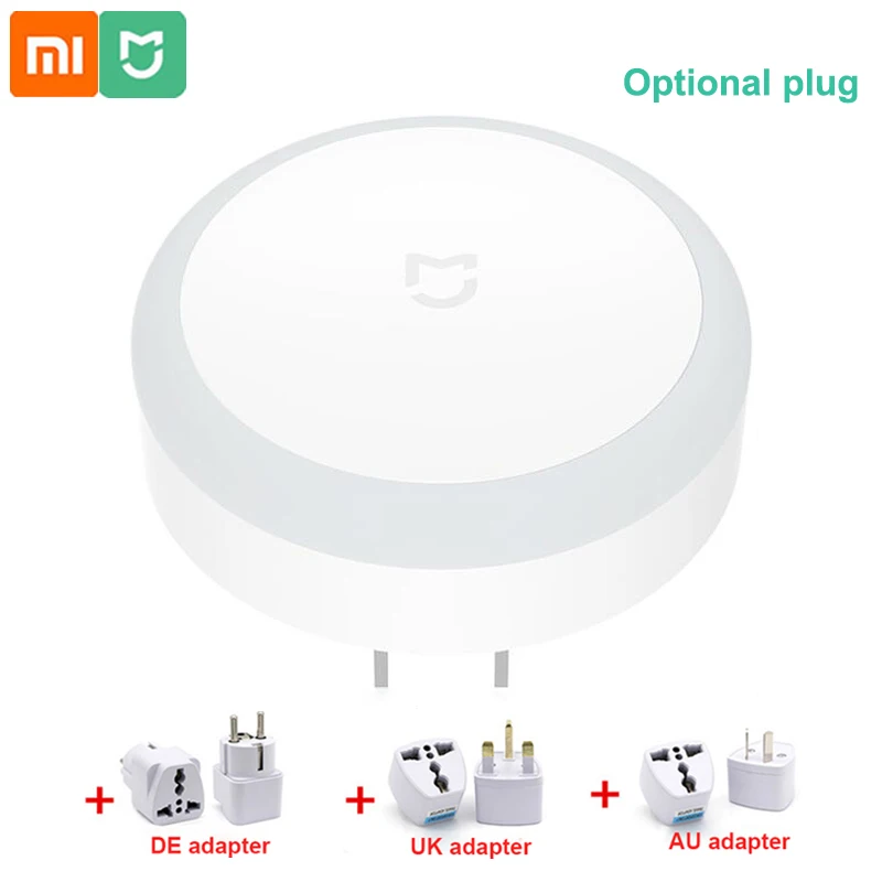 Original Xiaomi Mi Mijia US Plug LED Night Light Sensor Lamp For Home Bedroom Aisle AC 220V EU/UK/AU Adapter | Электроника