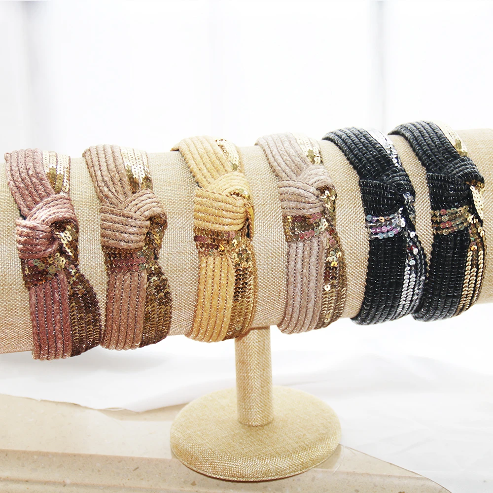 

New Women Fashion Hairband Hand Made Straw Braid And Sequin Hair Hoop Adult Hair bands Fashion Hair Ornament Fashion Headband