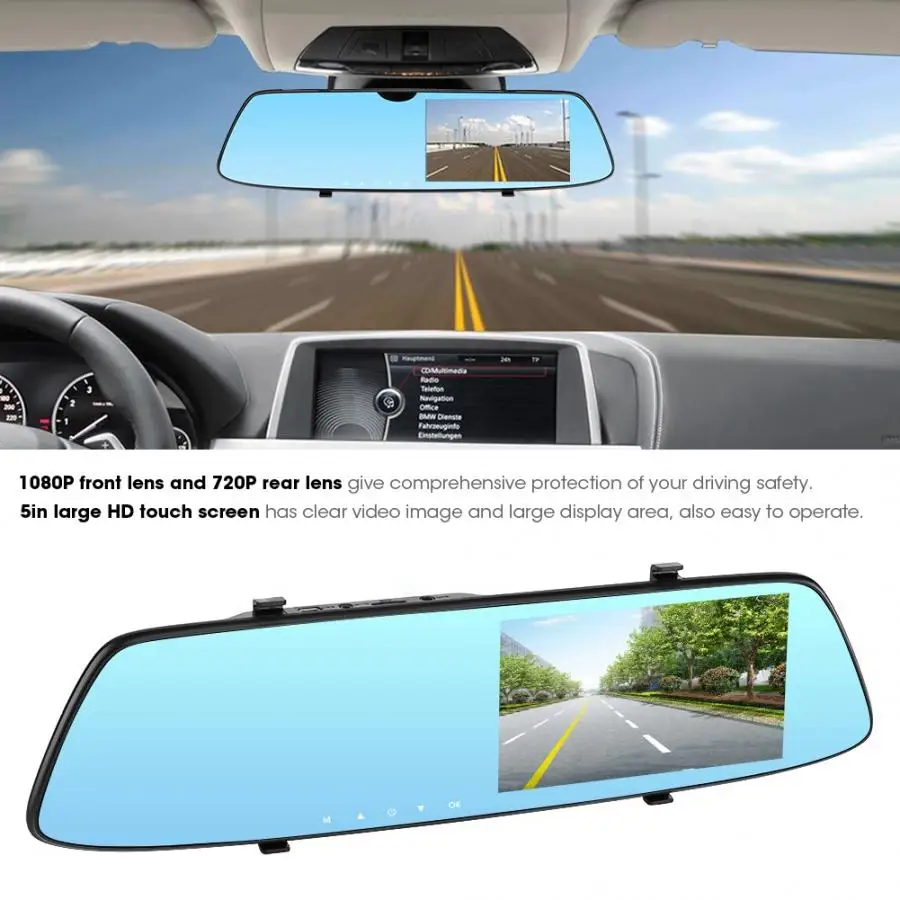 Зеркало видеорегистратор с двумя объективами HD 1080P|Видеорегистраторы| |