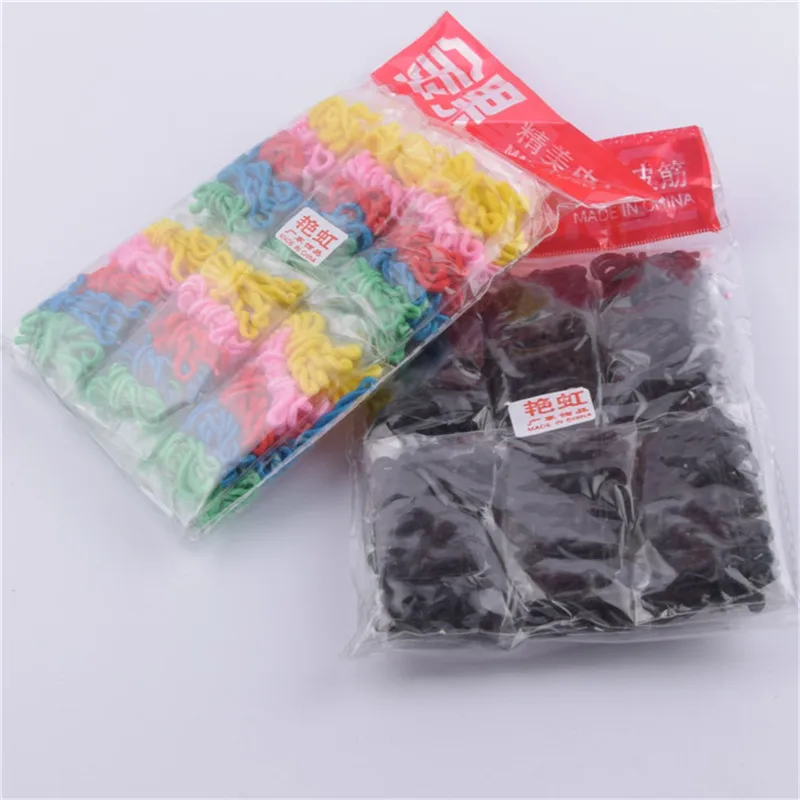 Оптовая продажа 300 шт красочные детские держатели для волос милые резиновые