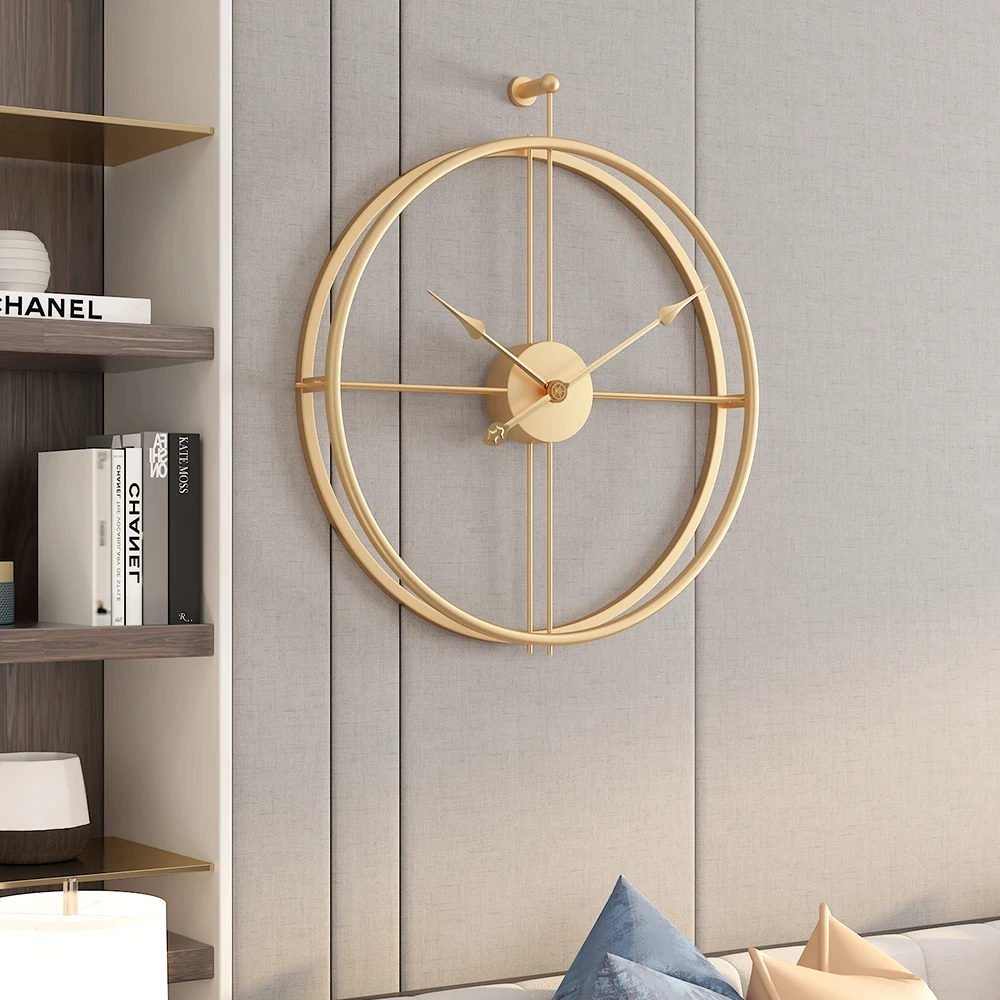 

Iron Wall Clock Home Decoration Office Large wall clock Modern Design Mounted Mute Watch European Decorative Hanging Watches