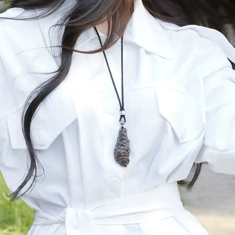 Подвеска метеорит Луна ожерелье из натурального метеорита грубая подвеска