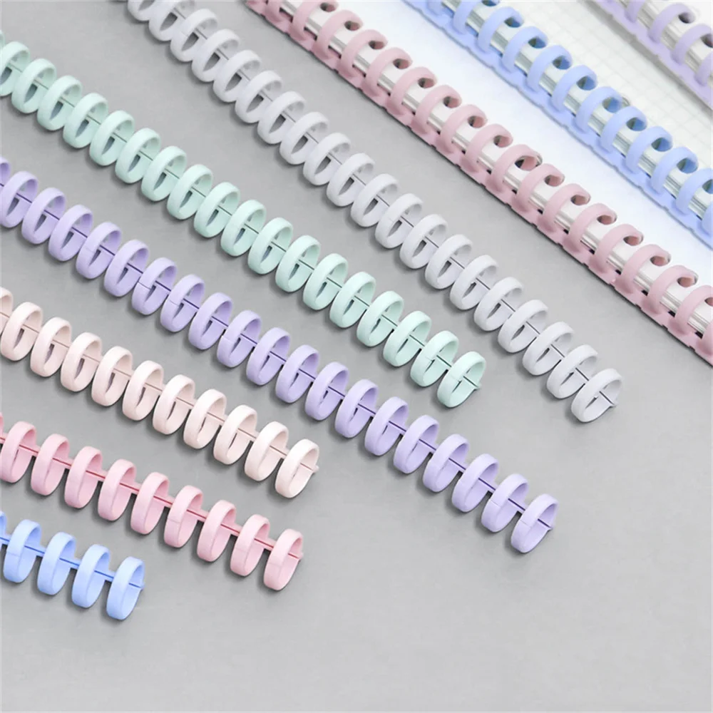 

5 Pcs Loose Leaf Notebook Binding Plastic 30 Holes Circles Ring Spiral Coil Scrapbook Clip Punch Office Supply A4 Notebook Clips