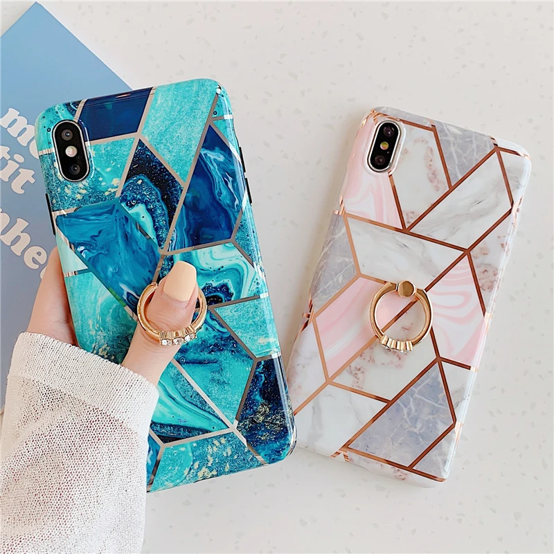 KEXIN кольцо держатель телефона чехол для iPhone 7 8 6s Plus INS покрытие геометрический