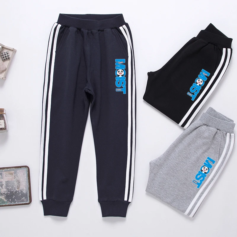 

Fashion children's flanker white striped clothes girls leisure sports fitness stretch pants girls lace-up pants wholesale