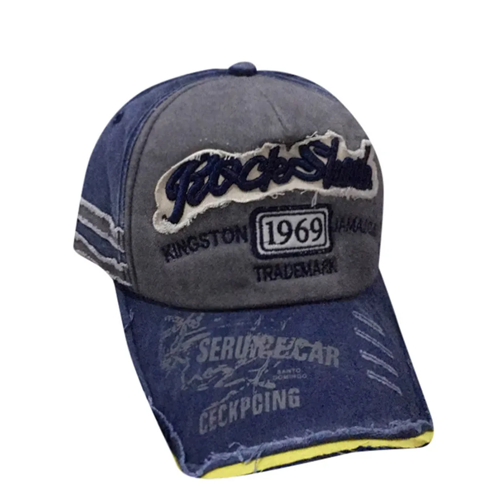 Мужская Женская винтажная Бейсболка унисекс Регулируемая джинсовая состаренная