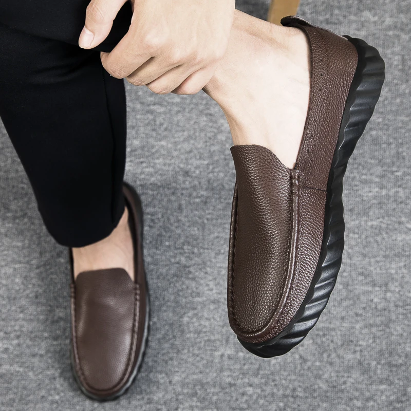 Мужская повседневная обувь из натуральной кожи Роскошные брендовые итальянские