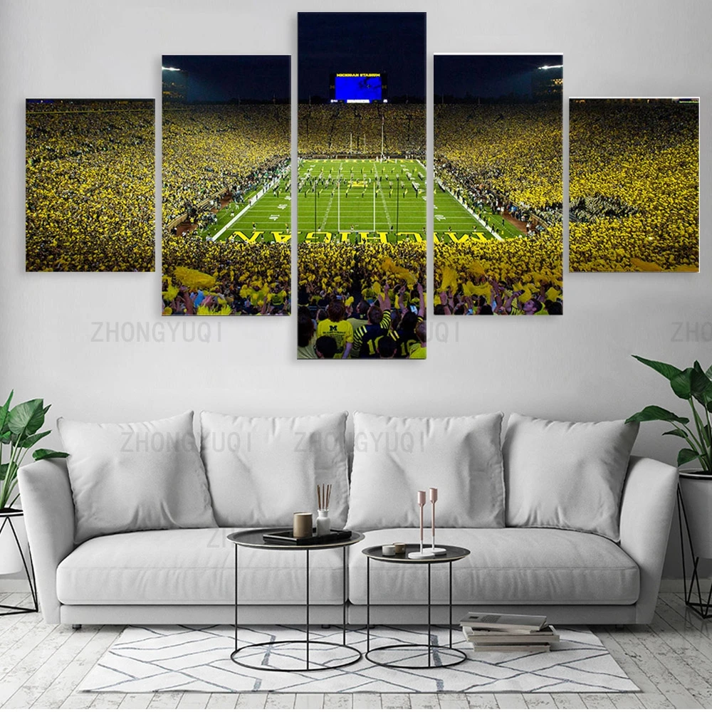 5 панелей Настенная картина с изображением футбольного большого дома стадиона