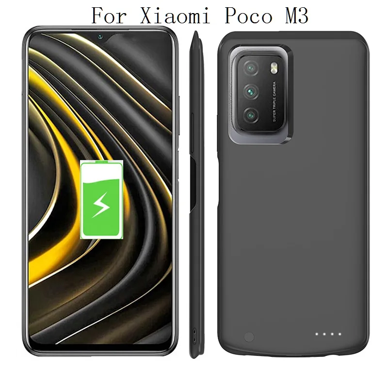 

Чехол для зарядного устройства для аккумулятора Xiaomi Poco M3, портативное Внешнее зарядное устройство для аккумулятора, тонкий силиконовый уда...