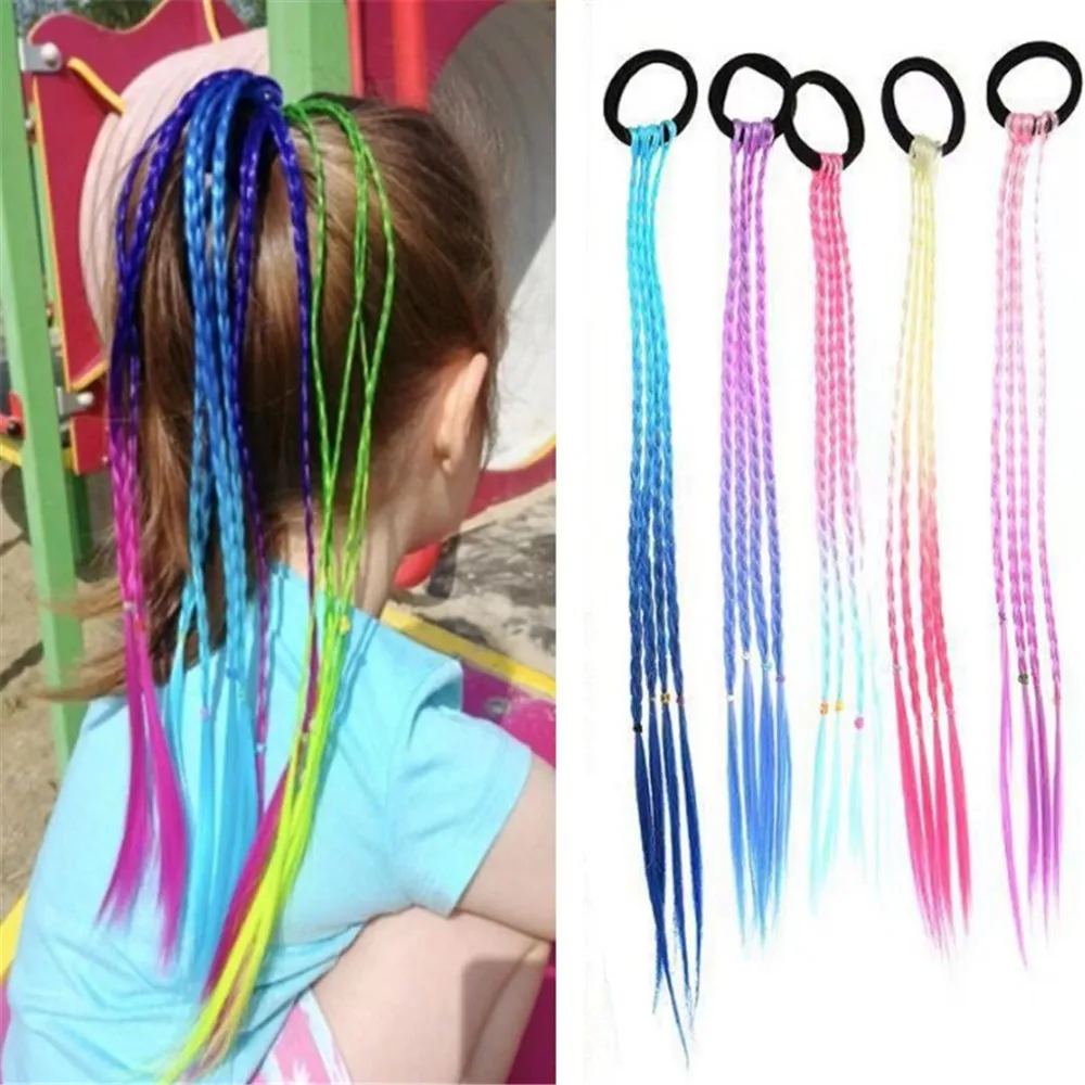 Цветная повязка на голову с градиентом резинка для волос конского хвоста Детский