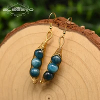 glseevo kyanite beans drop earrings for women girls birthday gifts handmade jewelry brincos para as mulheres ge0880