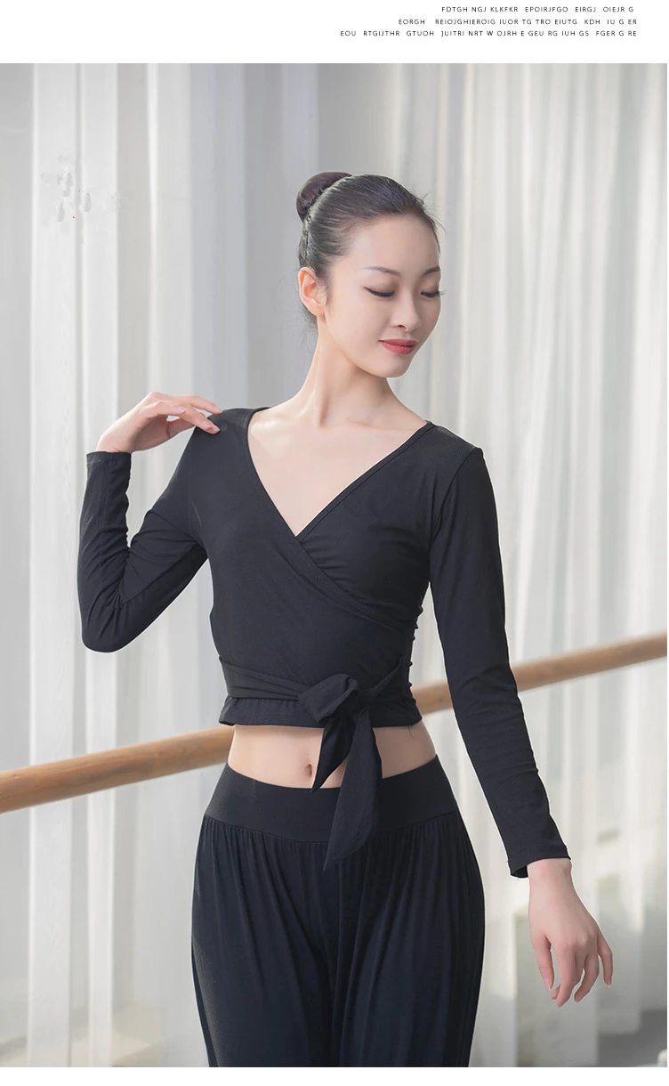 4Colors Girl Adult V-neck Dance Coat Gymnastics Leotard Exercise Training Clothes Athletic Wear Belly Latin Yoga Modern |