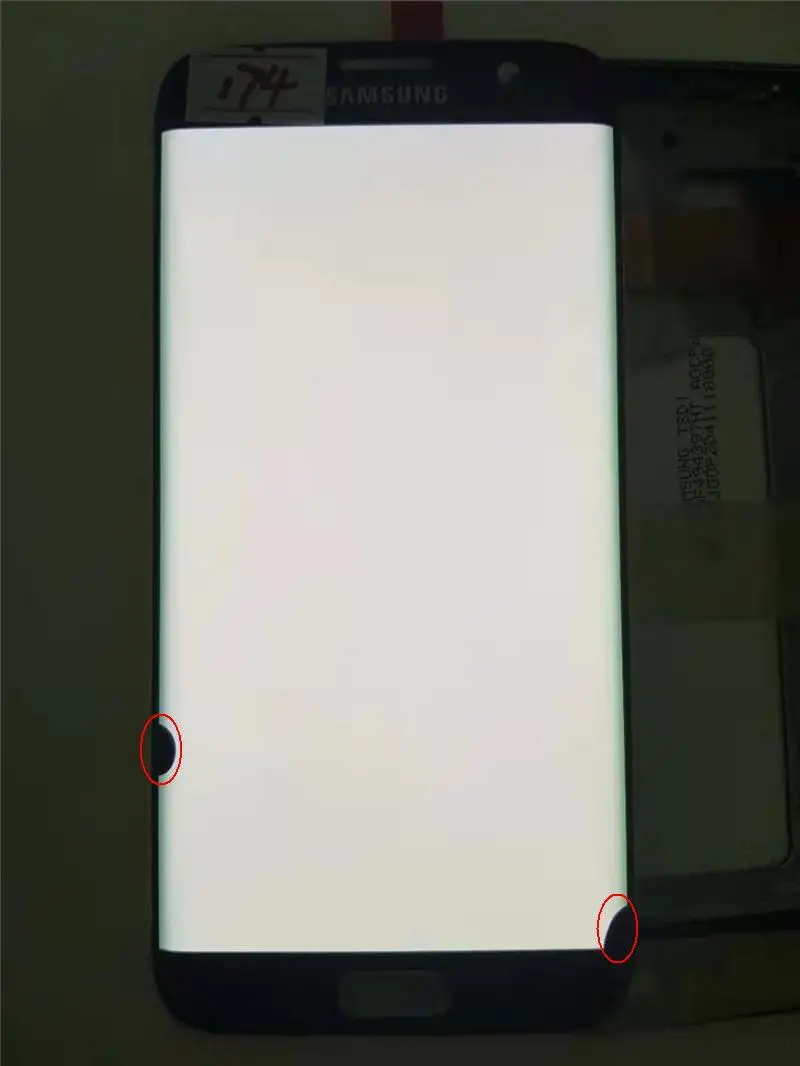 NO.174 Black 100%ORIGINAL 5.5'' AMOLED LCD for SAMSUNG Galaxy s7 edge G935 G935F Touch Screen Digitizer Display With Black Dots - Цвет: NO.174 Black