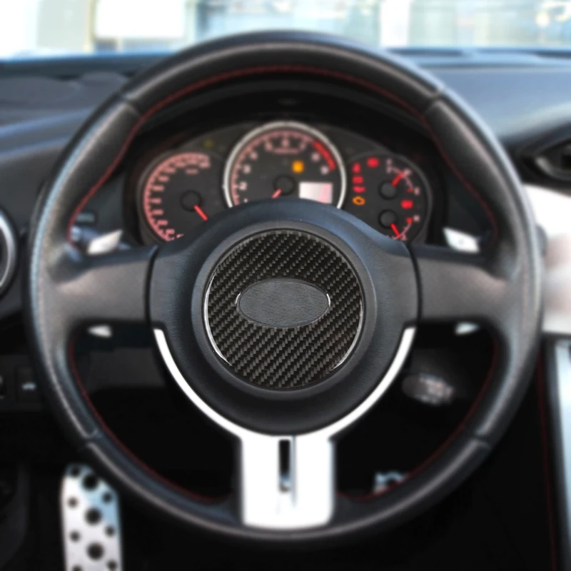 

Автомобильная рамка рулевого колеса из углеродного волокна, Обложка, наклейка, отделка для Subaru BRZ 2013, 2014, 2015, 2016, 2017