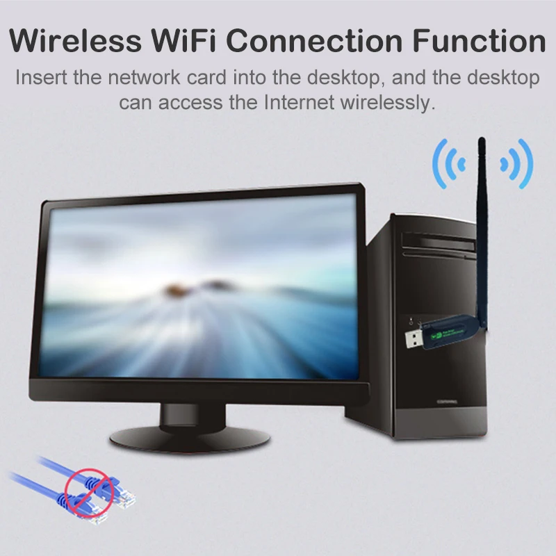 Usb wifi адаптер для ноутбука 5 дБ антенна ethernet lan Беспроводная 802.11n карта ключ 2 4 ГГц wi