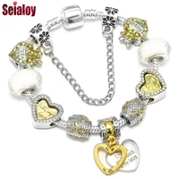 fashion gold future seed charm bracelet bangle original two tone heart shaped mouse beads bracelets for women men jewelry