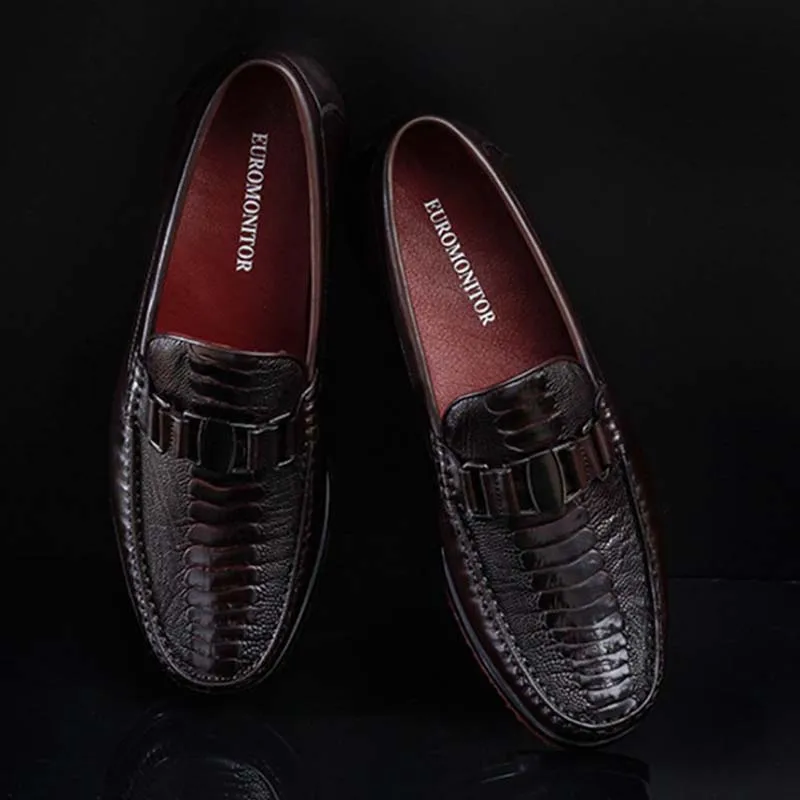 Новинка мужская обувь ourui из натуральной кожи страуса для отдыха Мужская одного