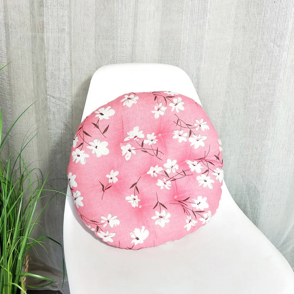 

Home Decor Pastoral Style Seat Back Cushion Round Cotton linen Style Cushion Round Comfort Yoga Meditation Chair Cushion 40*40cm