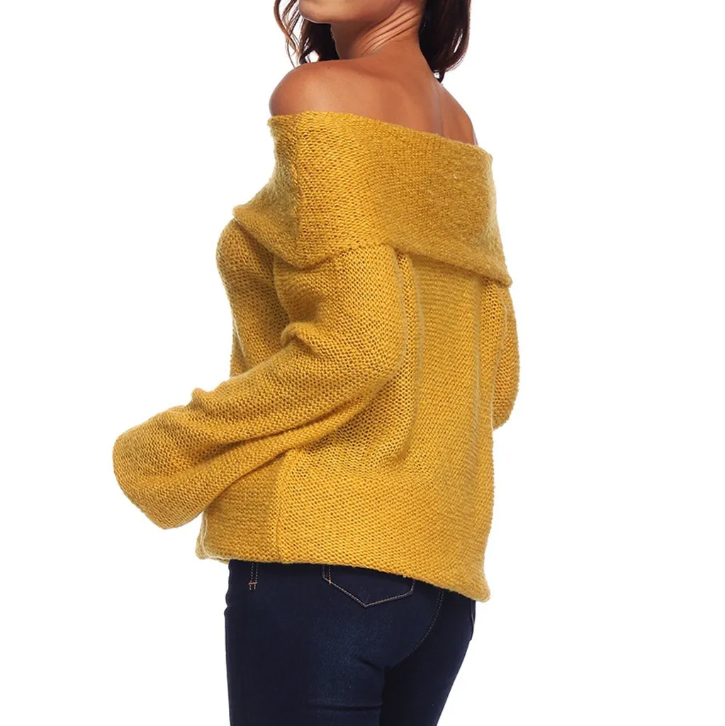 Женский Повседневный вязаный свитер A30823 осенне-зимний пуловер с открытыми