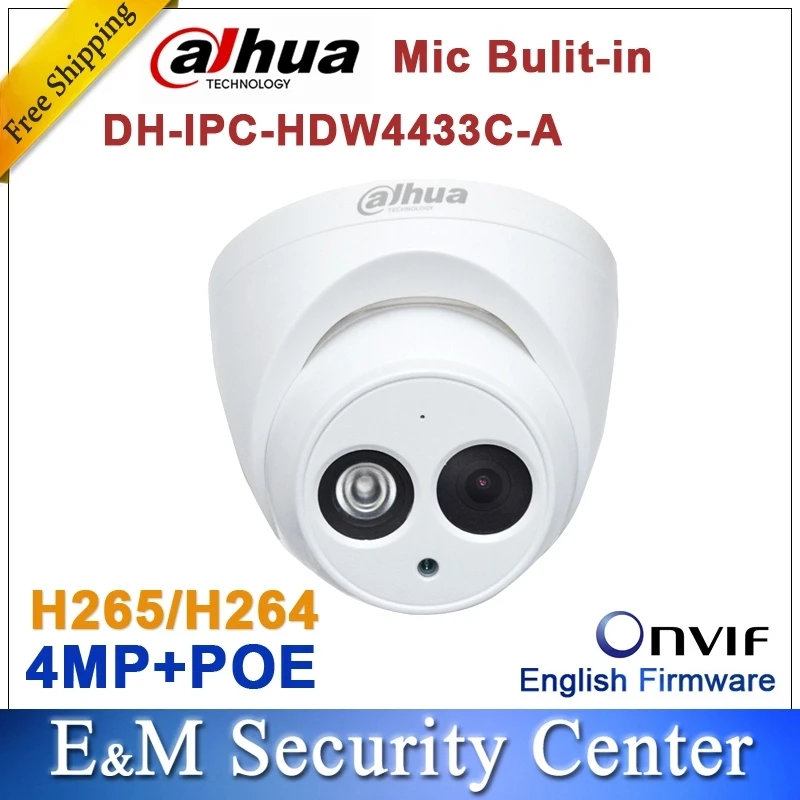 dahua 4MP IPC-HDW4433C-A Замена IPC-HDW4431C-A сетевая ip-камера IR POE CCTV Mic Встроенная купольная DH-IPC-HDW4433C-A