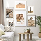Картина на холсте в богемском стиле, Постер в стиле бохо, с изображением пустыни, кактуса, большого ущелья, дорога для гостиной, современный интерьер для дома