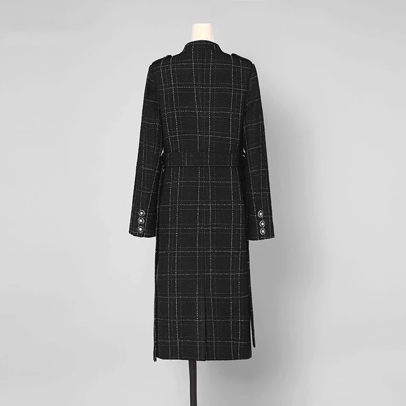 2019 осенние модные женские пальто с карманами и стоячим воротником длинным