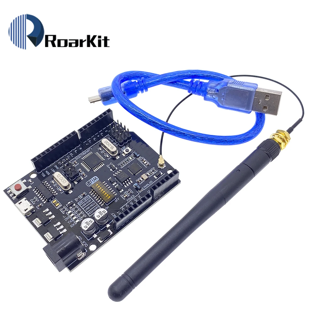 UNO R3 + WiFi ATmega328P ESP8266 (память 32 Мб) Φ CH340G для Arduino Uno NodeMCU WeMos Новое поступление |